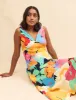Multi Flower Printed Helena Midi Dress sold by Nobody's Child
