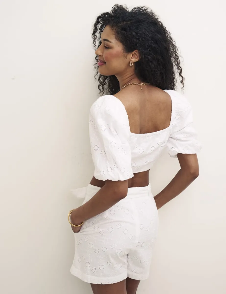 White Broderie Romie Top sold by Nobody's Child product image thumbnail 4