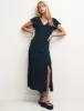 Black Spot V Neck Suki Midi Dress sold by Nobody's Child