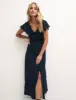 Black Spot V Neck Suki Midi Dress sold by Nobody's Child