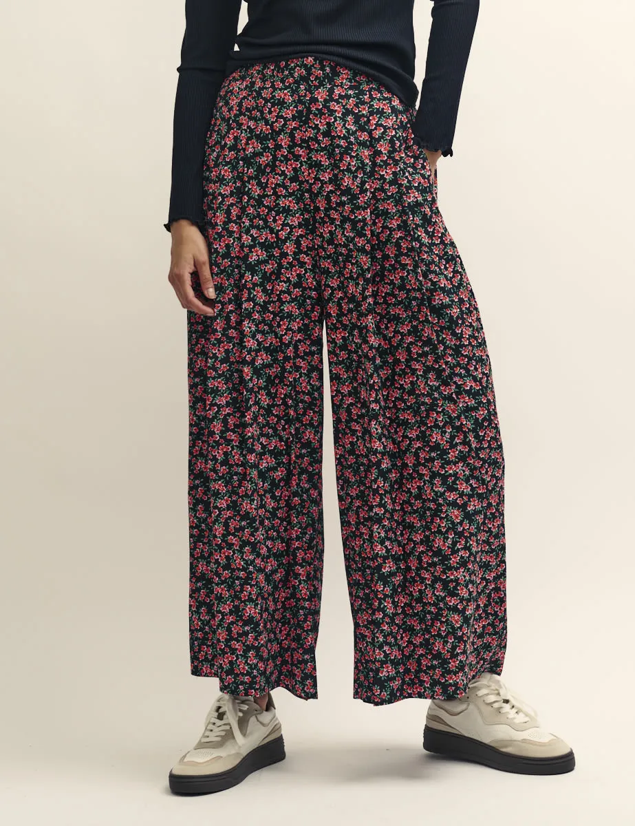 Black and Red Poppy Print Zeena Trousers sold by Nobody's Child