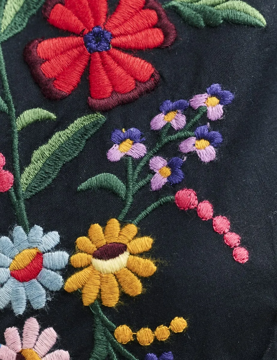 Black Starlight Embroidered Mini Dress sold by Nobody's Child product image thumbnail 4