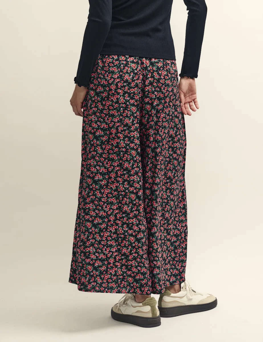 Black and Red Poppy Print Zeena Trousers sold by Nobody's Child product image thumbnail 4