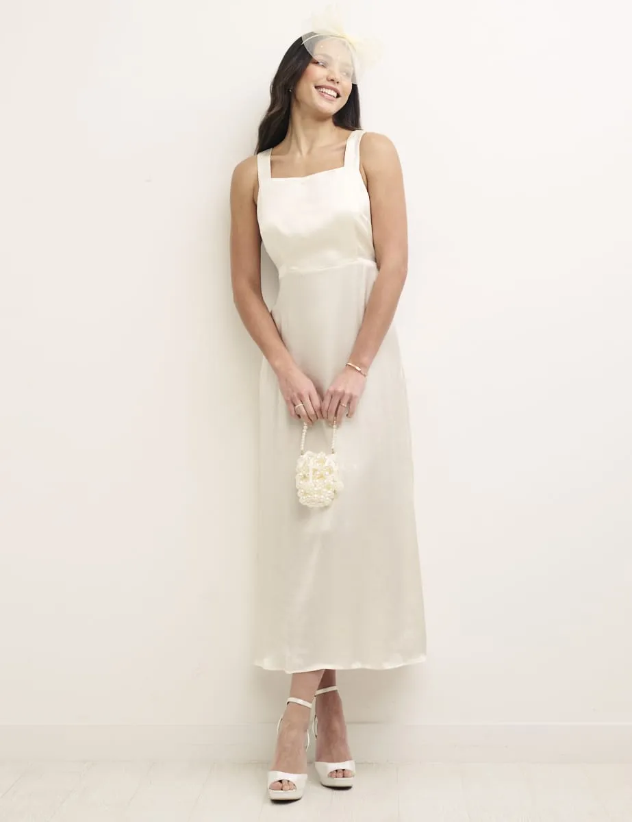 Ivory Satin Dora Midaxi Bridesmaid Dress sold by Nobody's Child product image thumbnail 3