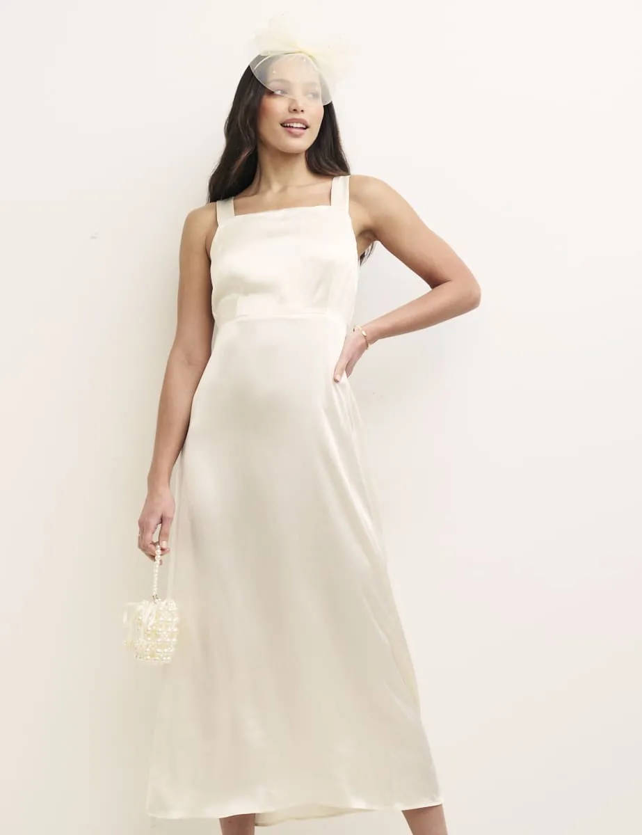 Ivory Satin Dora Midaxi Bridesmaid Dress sold by Nobody's Child product image thumbnail 2