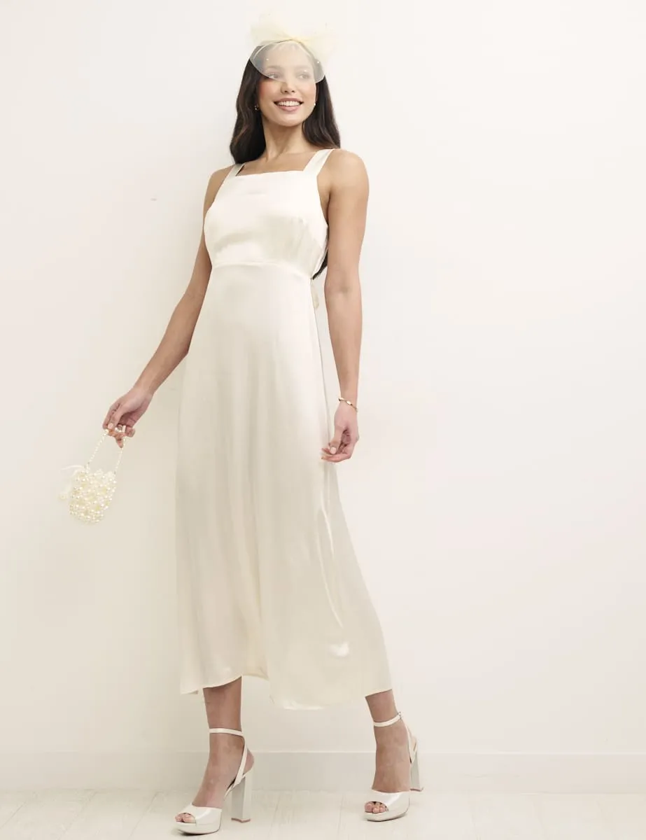Ivory Satin Dora Midaxi Bridesmaid Dress sold by Nobody's Child