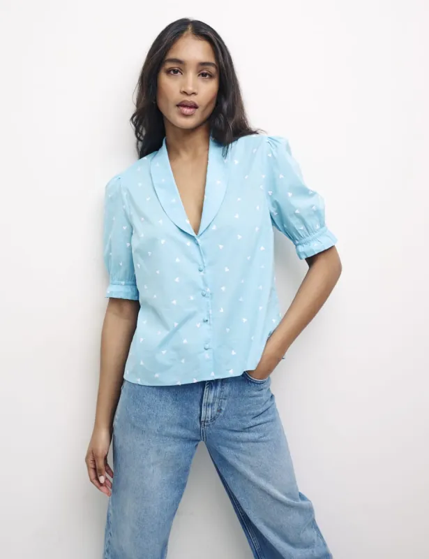 Blue Heart Print Melissa Top sold by Nobody's Child