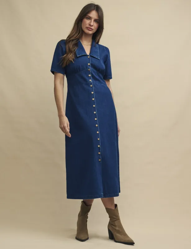 Dark Denim Daisy Midi Dress sold by Nobody's Child