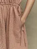 Brown Gingham Check Zainub Pinafore Midi Dress sold by Nobody's Child