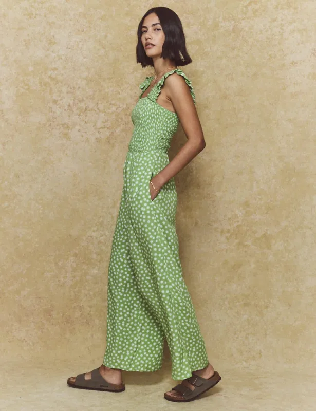 Green Daisy Floral Maya Jumpsuit sold by Nobody's Child