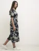 Black Floral Alexa Midi With Shirring Dress sold by Nobody's Child