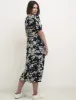 Black Floral Alexa Midi With Shirring Dress sold by Nobody's Child