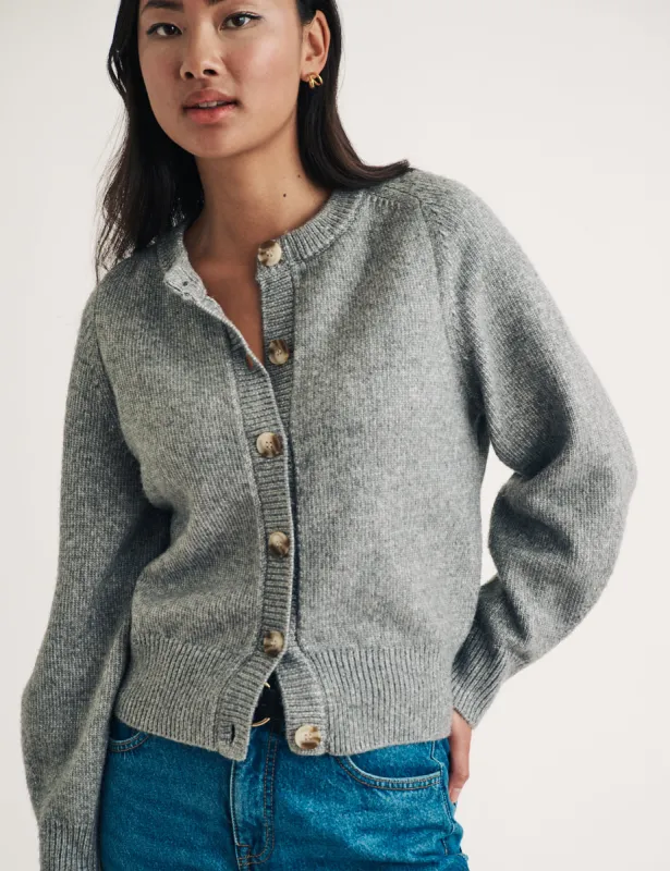 Grey Knitted Cardigan sold by Nobody's Child