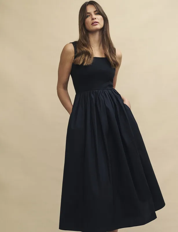 Black Colorado Skater Midi Dress sold by Nobody's Child