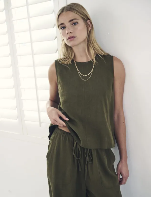 Khaki Green Swing Top sold by Nobody's Child