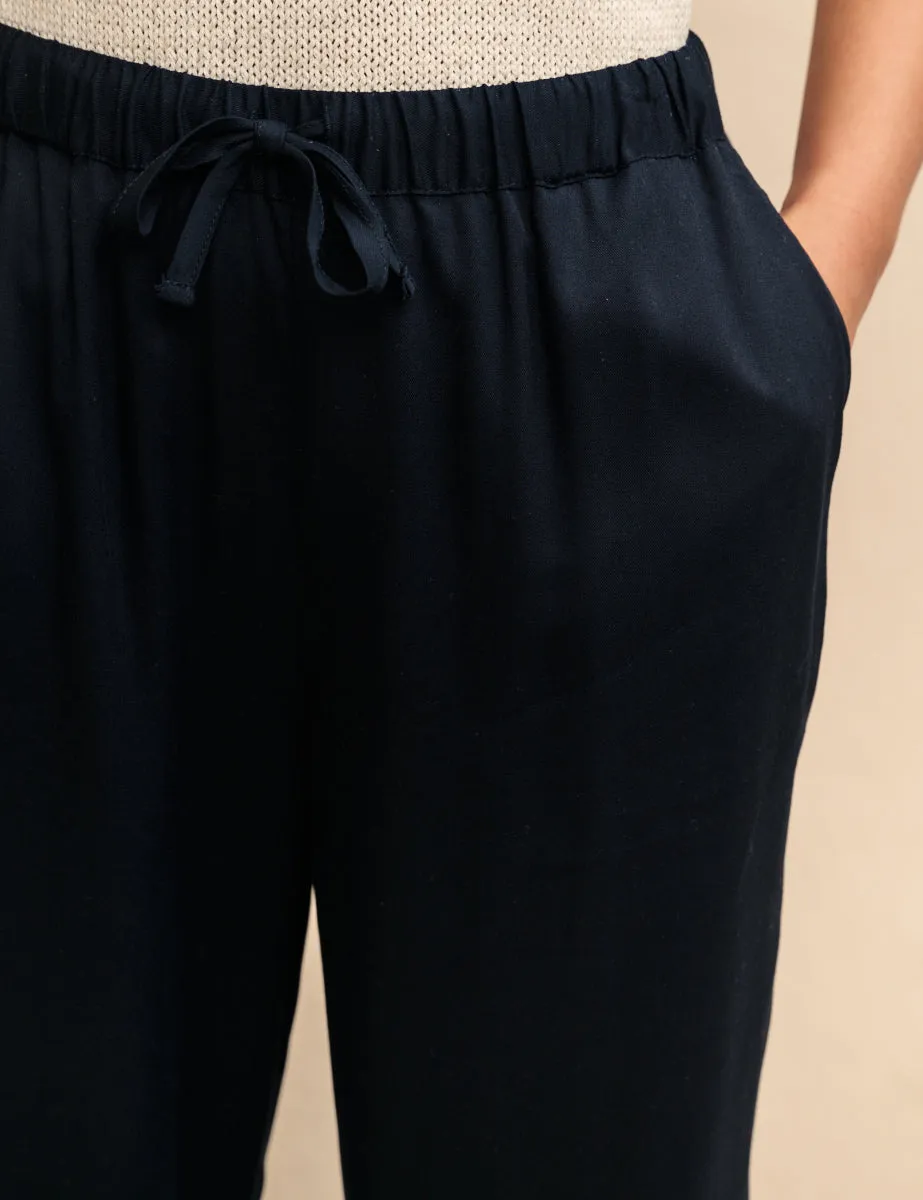 Black Wide Leg Elasticated Waist Trousers sold by Nobody's Child product image thumbnail 2