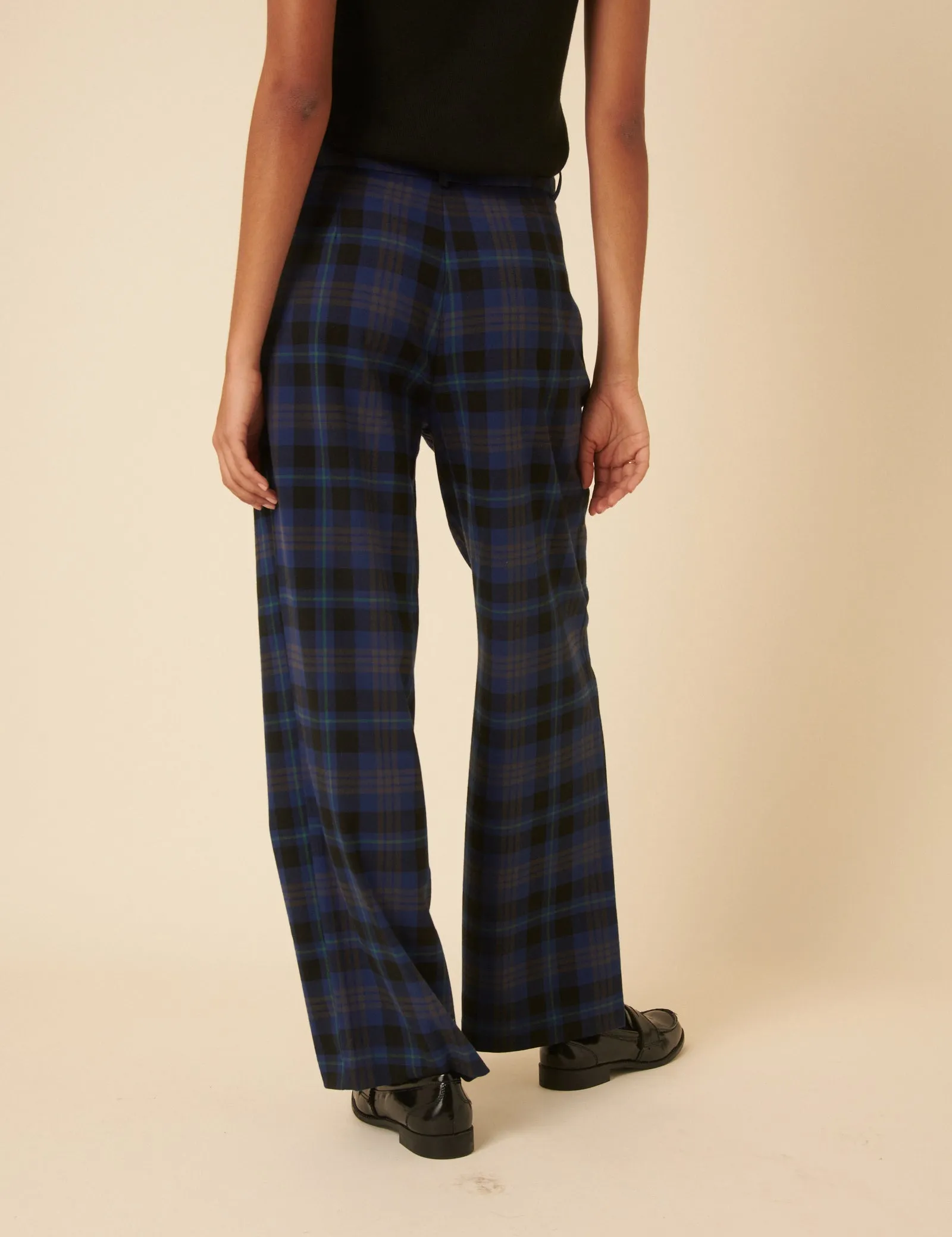Navy Check Tailored Trousers sold by Nobody's Child product image thumbnail 5