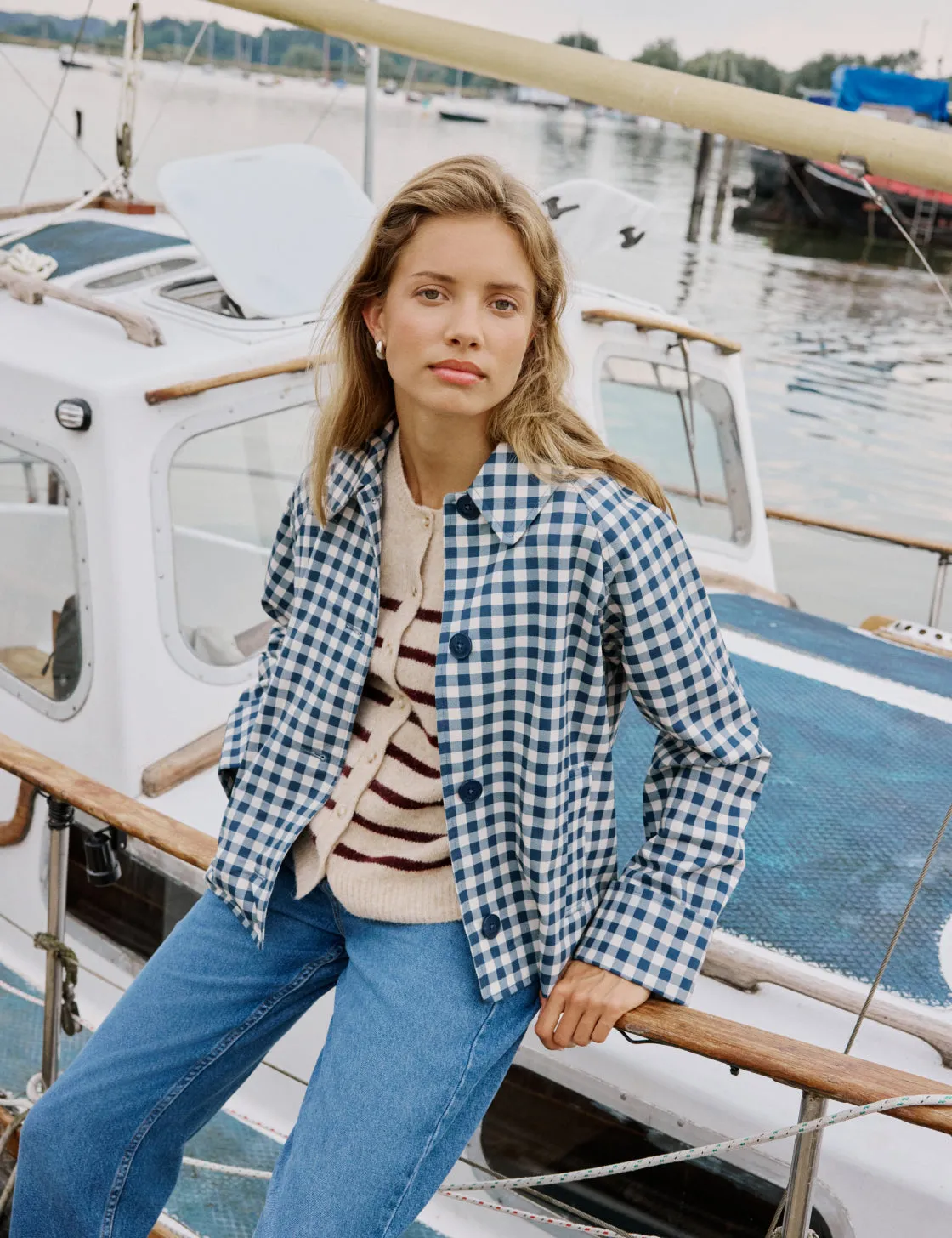 Blue Gingham Swing Jacket sold by Nobody's Child product image thumbnail 3