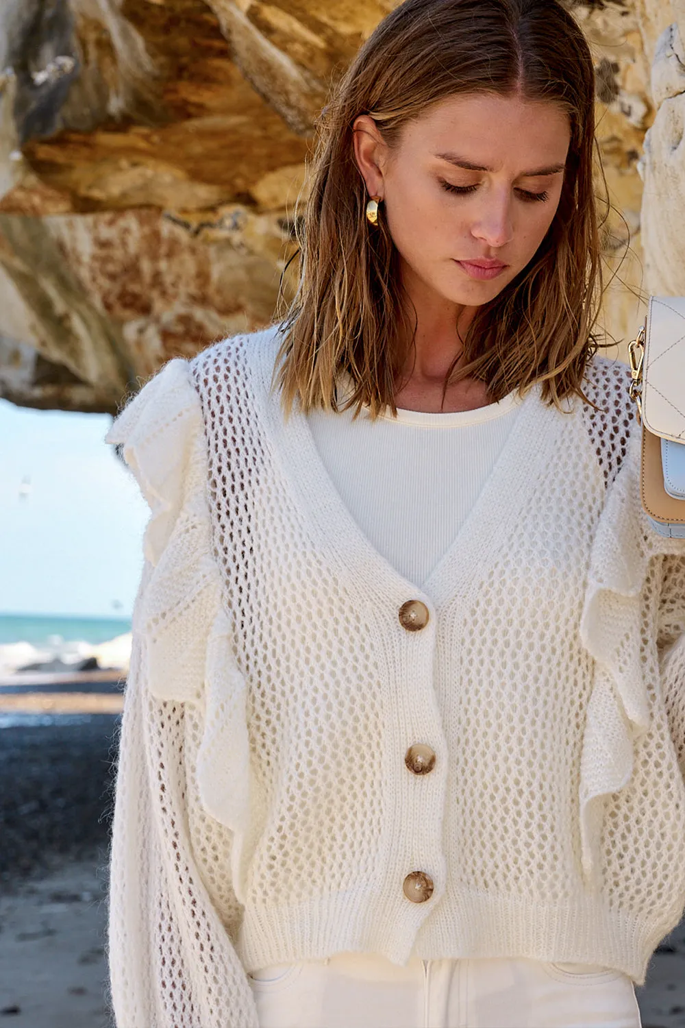 Rosa Knit Cardigan Cream sold by Noella Fashion product image thumbnail 2