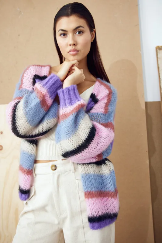 Ronette Knit Cardigan Mix Stripe sold by Noella Fashion