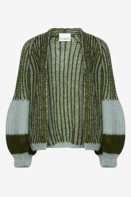 Liana Knit Cardigan Light Blue/Army sold by Noella Fashion