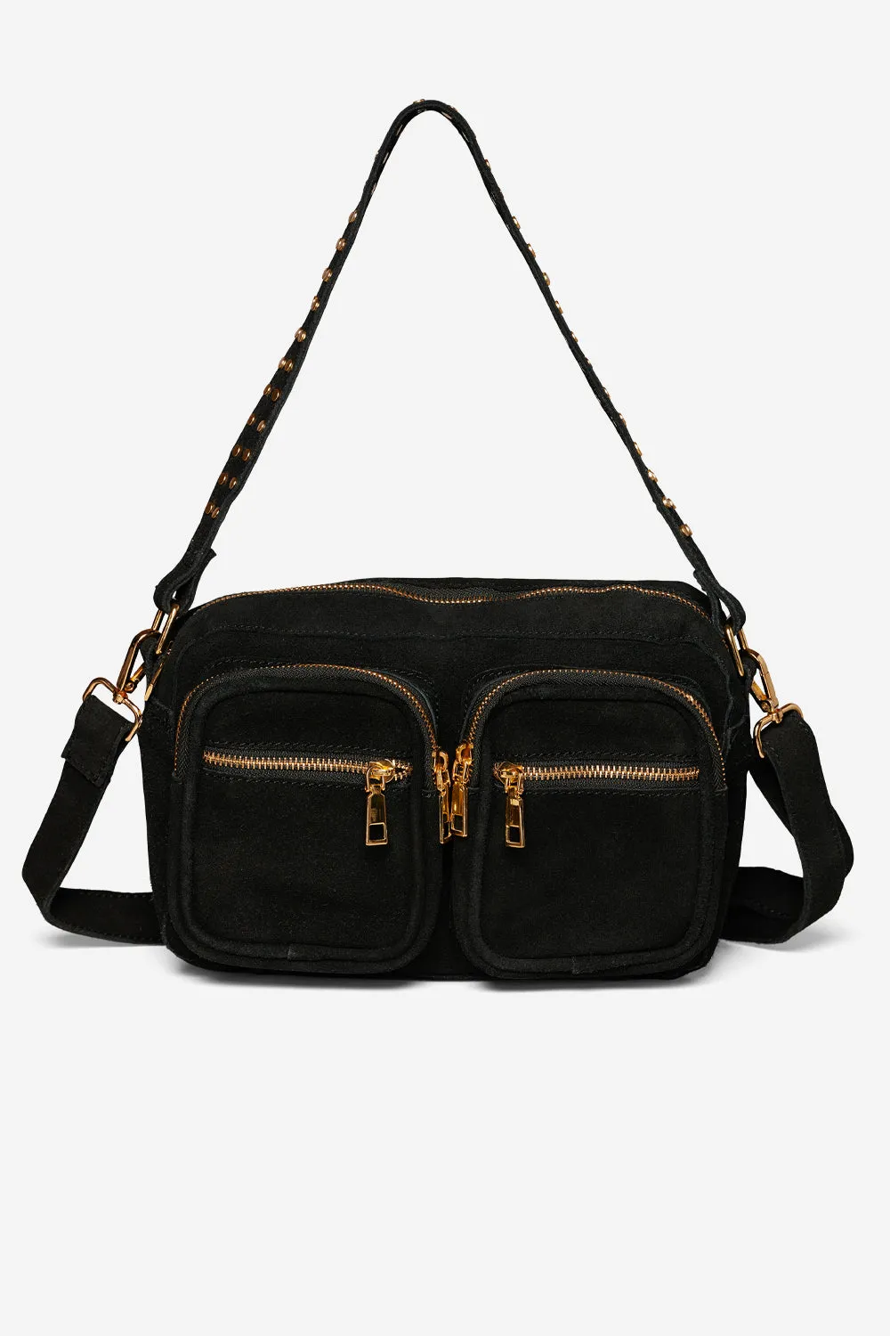 Celina Bag Real Suede W. Gold Black sold by Noella Fashion