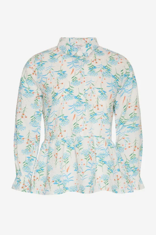 Maria Blouse White spring flower sold by Noella Fashion