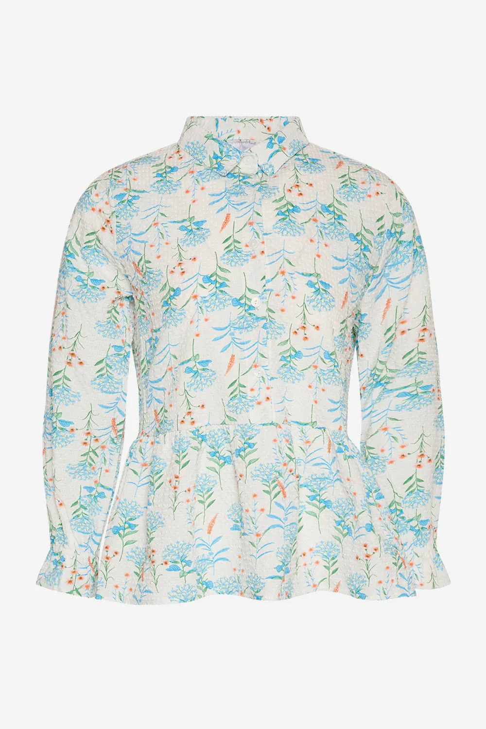 Maria Blouse White spring flower sold by Noella Fashion