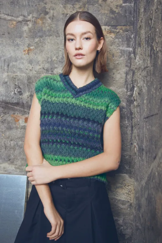 Gio Knit Vest Green Mix sold by Noella Fashion