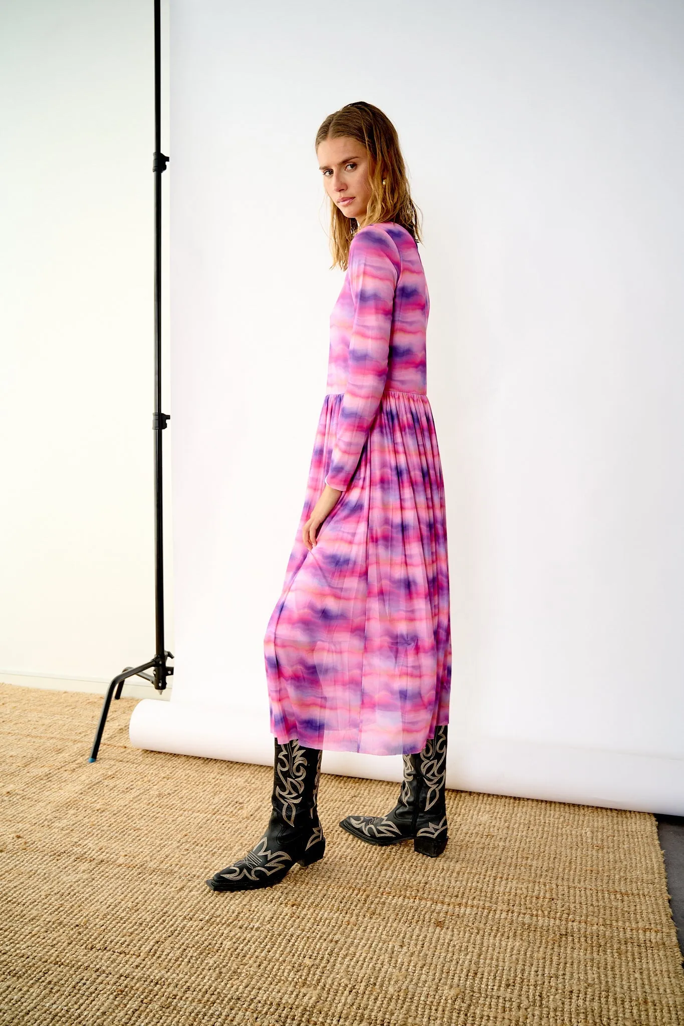 Lola Dress Pink Watercolour sold by Noella Fashion product image thumbnail 5