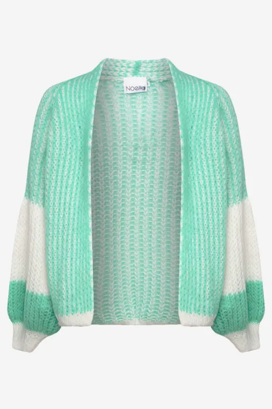 Liana Knit Cardigan Mint/White sold by Noella Fashion