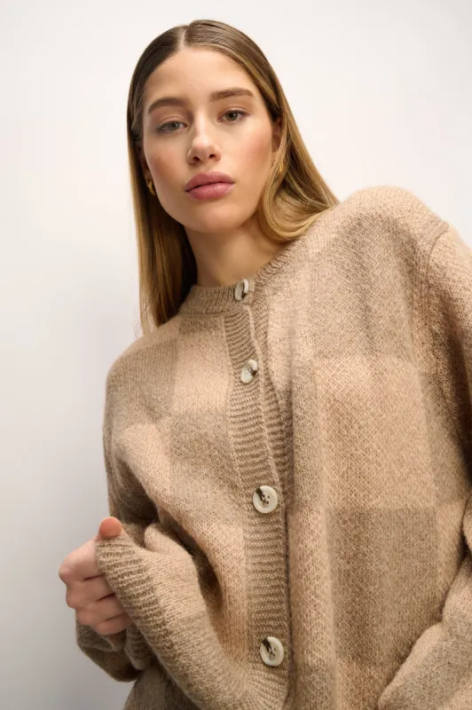 Kiana Knit Cardigan Brown/Sand sold by Noella Fashion