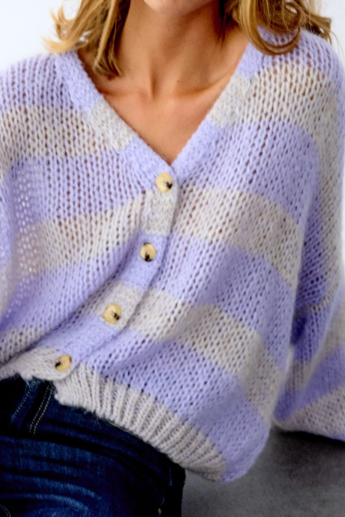Riri Knit Cardigan Lavender/Purple sold by Noella Fashion product image thumbnail 3
