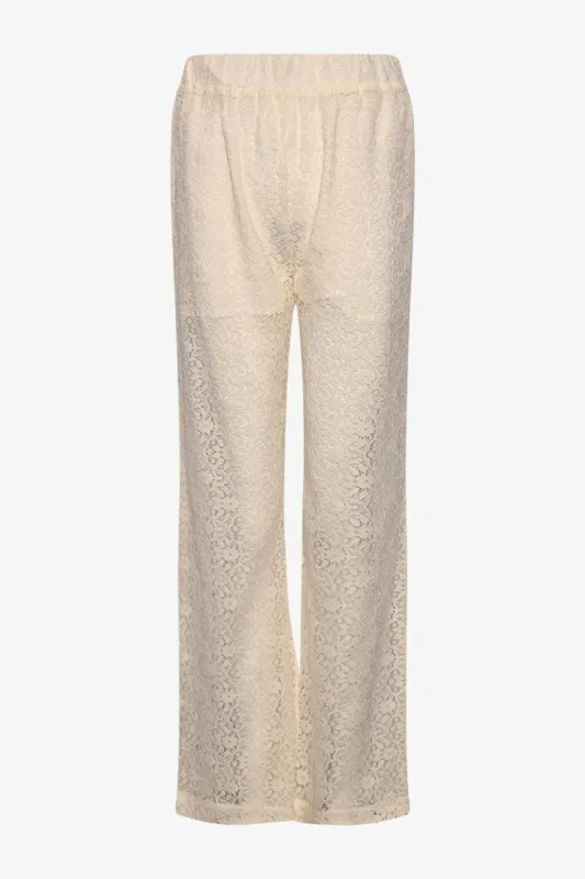 Shelly Broderie Pants Offwhite sold by Noella Fashion