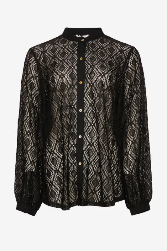 Texas Lace Shirt Black sold by Noella Fashion