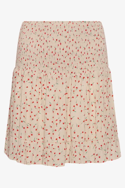Renata Skirt Cream/Red Mini Flower sold by Noella Fashion