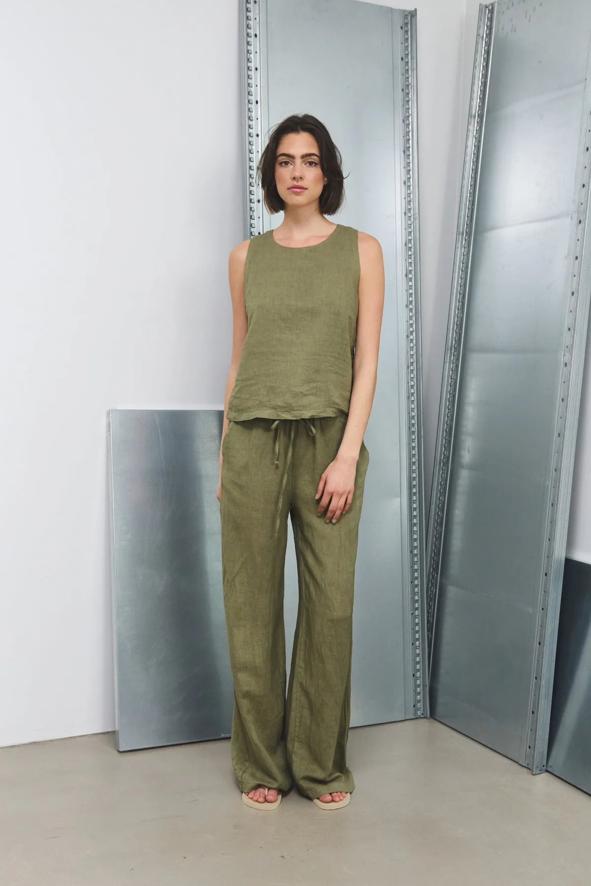 Samira Linen Blouse Khaki sold by Noella Fashion product image thumbnail 4