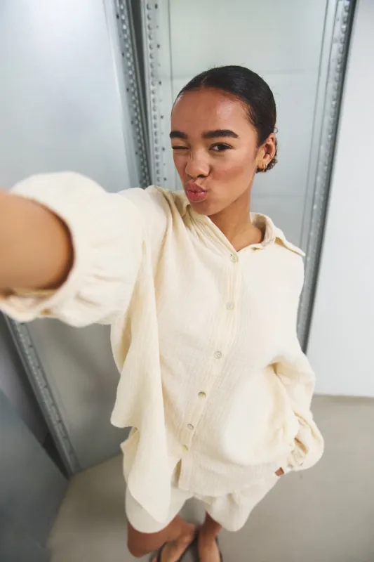 Suri Shirt Ivory sold by Noella Fashion