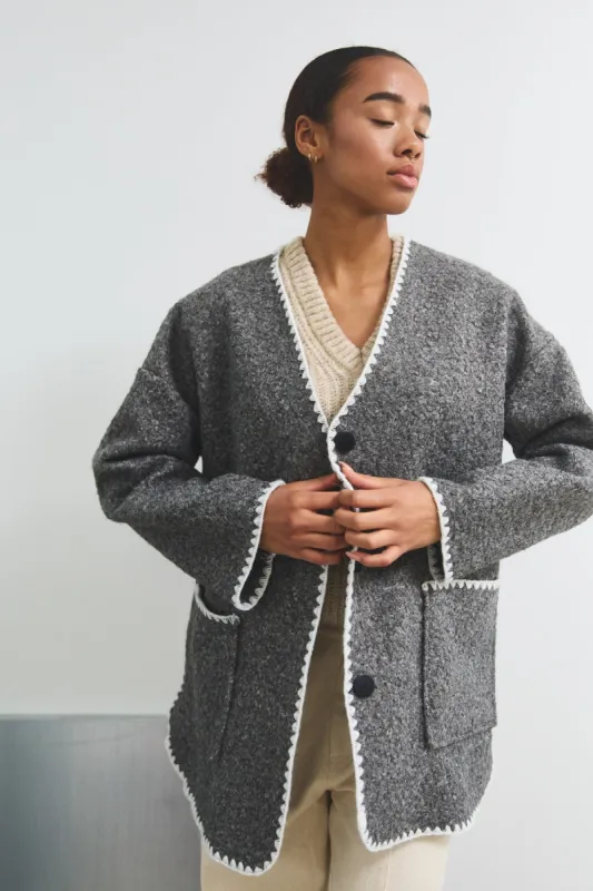 Jesse Jacket Grey Melange sold by Noella Fashion