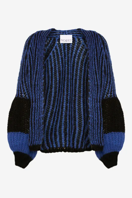 Liana Knit Cardigan Black/Electric Blue sold by Noella Fashion