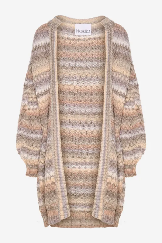 Gio Knit Cardigan Sand Mix Lurex sold by Noella Fashion