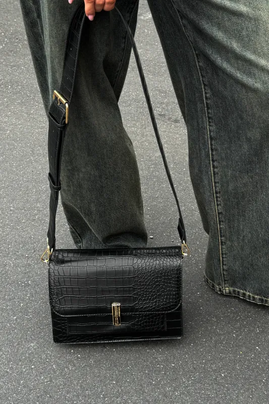 Gigi Bag Black Croc sold by Noella Fashion