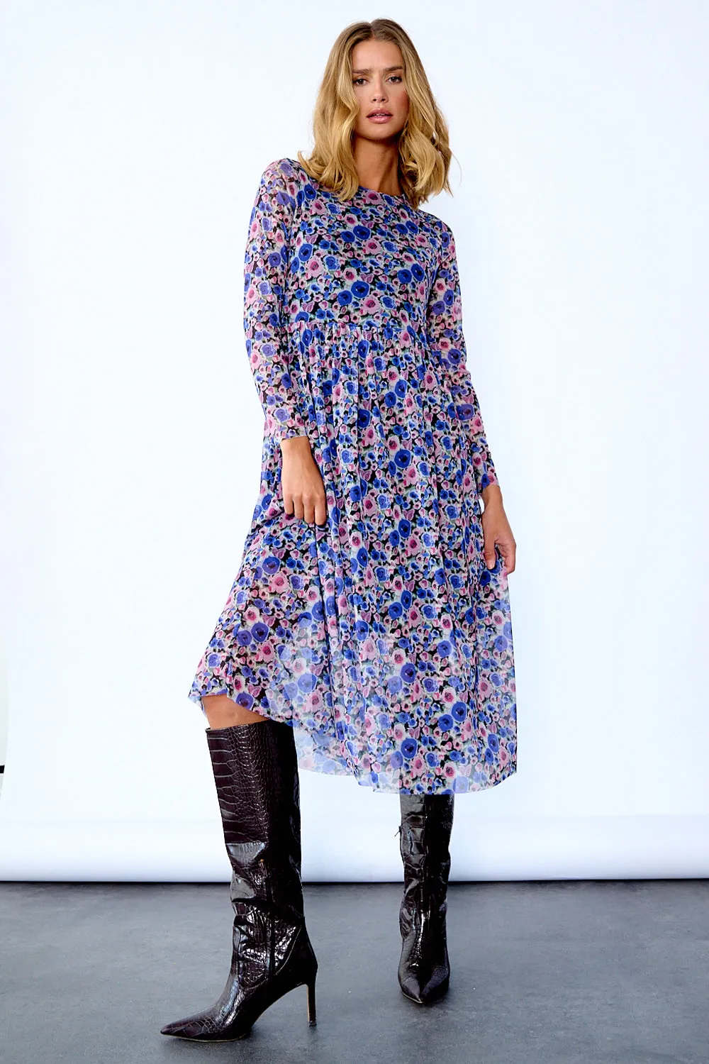 Lola Dress Blue/Pink/Black Mix sold by Noella Fashion product image thumbnail 4