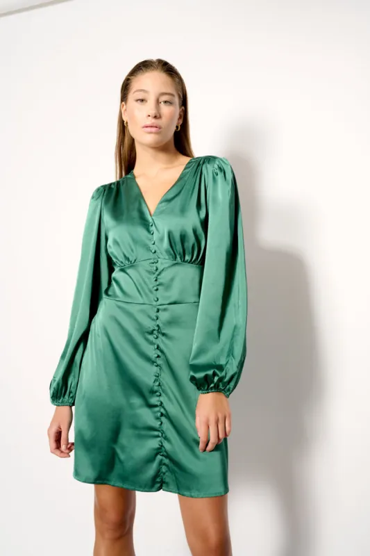 Paris Patty Short Dress Bottle Green sold by Noella Fashion