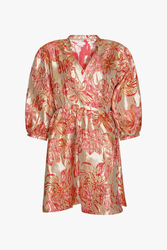 Aya Wrap Dress Pink/red Mix sold by Noella Fashion