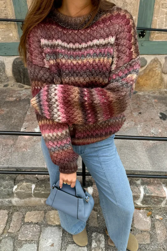 Gio Knit Sweater Rust Mix sold by Noella Fashion