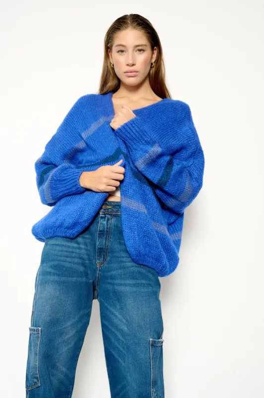 Prisca Knit Cardigan Blue Mix sold by Noella Fashion