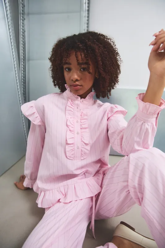 Sally Blouse Light Pink Stripe sold by Noella Fashion