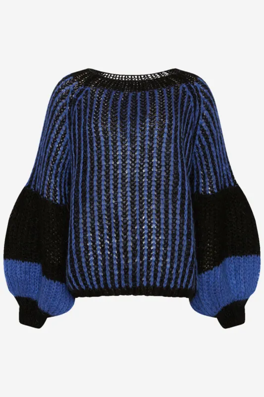 Liana Knit Sweater Black/Electric Blue sold by Noella Fashion