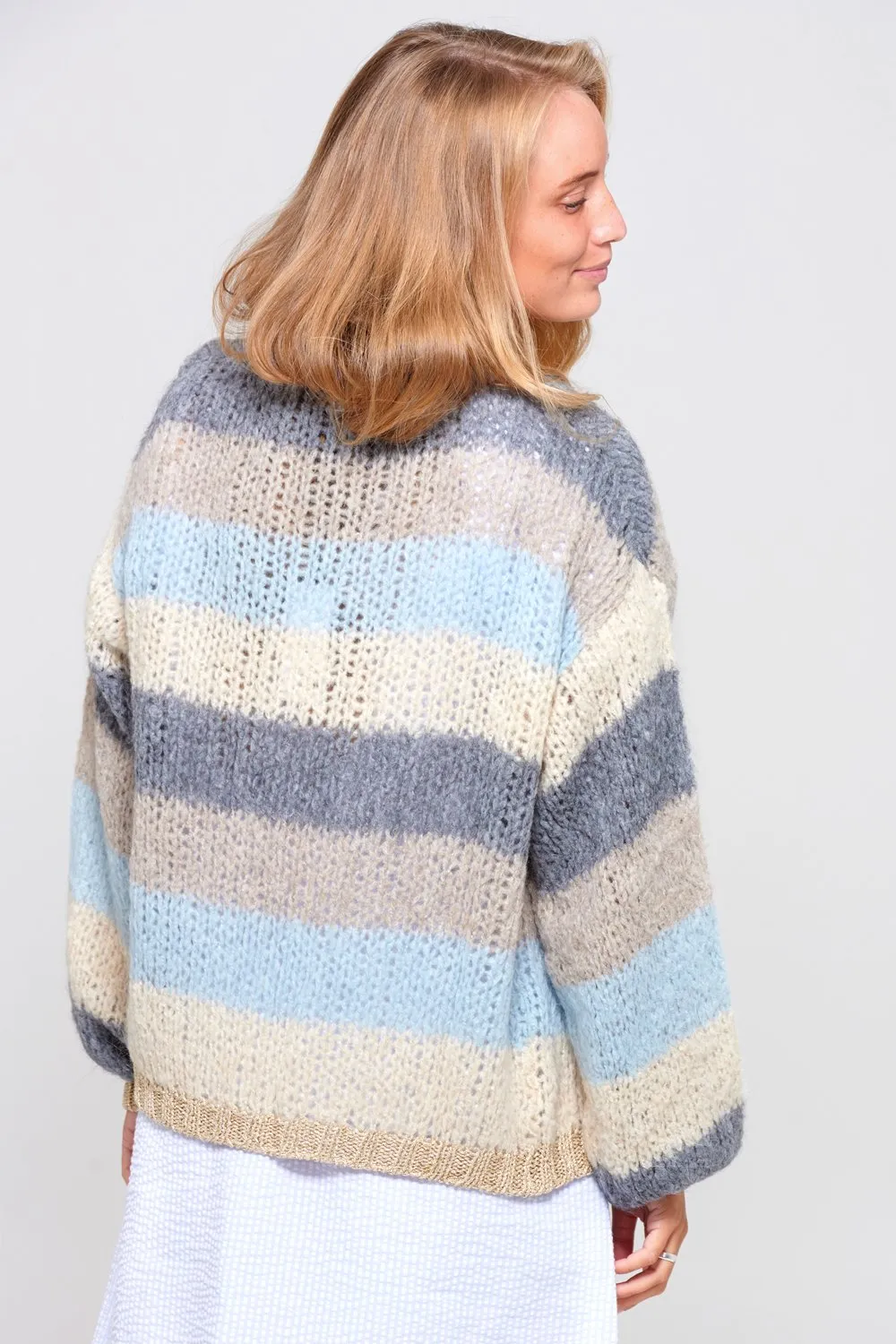 Kala Knit Cardigan Wool Bright Stripes sold by Noella Fashion product image thumbnail 3